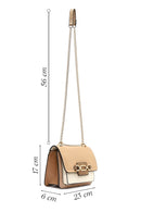 Women's Beige Long Chain Strap Classic Shoulder Bag | Derimod