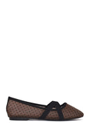 Woman Brown Patterned Fabric Ballet Flats | Derimod