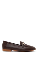 Kadın Kahverengi Tokalı Deri Klasik Loafer | Derimod