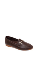 Kadın Kahverengi Tokalı Deri Klasik Loafer | Derimod