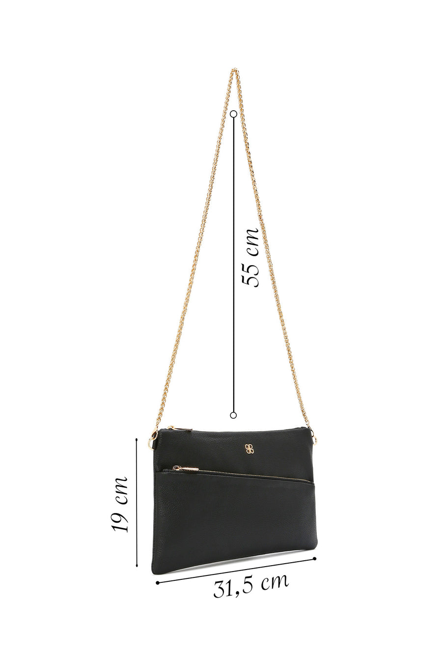 Women's Black Chain Strap Clutch Bag