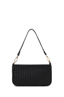 Woman Black Long-Strap Braided Shoulder Bag | Derimod