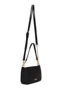Woman Black Long-Strap Braided Shoulder Bag | Derimod