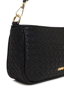 Woman Black Long-Strap Braided Shoulder Bag | Derimod