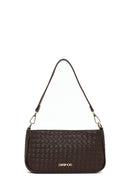 Woman Brown Long-Strap Braided Shoulder Bag | Derimod