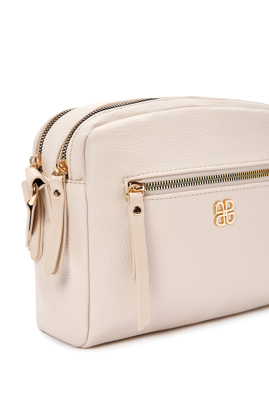 Woman Cream Long Strap Crossbody Bag