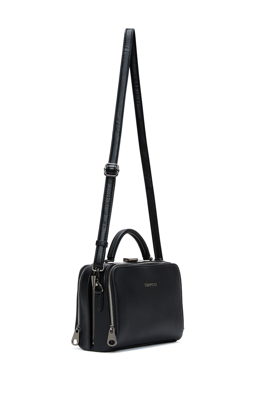Woman Black Long Strap Crossbody Bag