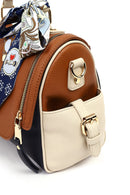 Women's Tan Long Strap Handbag with Accessory Detail | Derimod