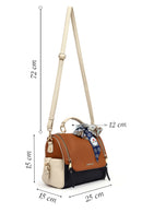 Women's Tan Long Strap Handbag with Accessory Detail | Derimod