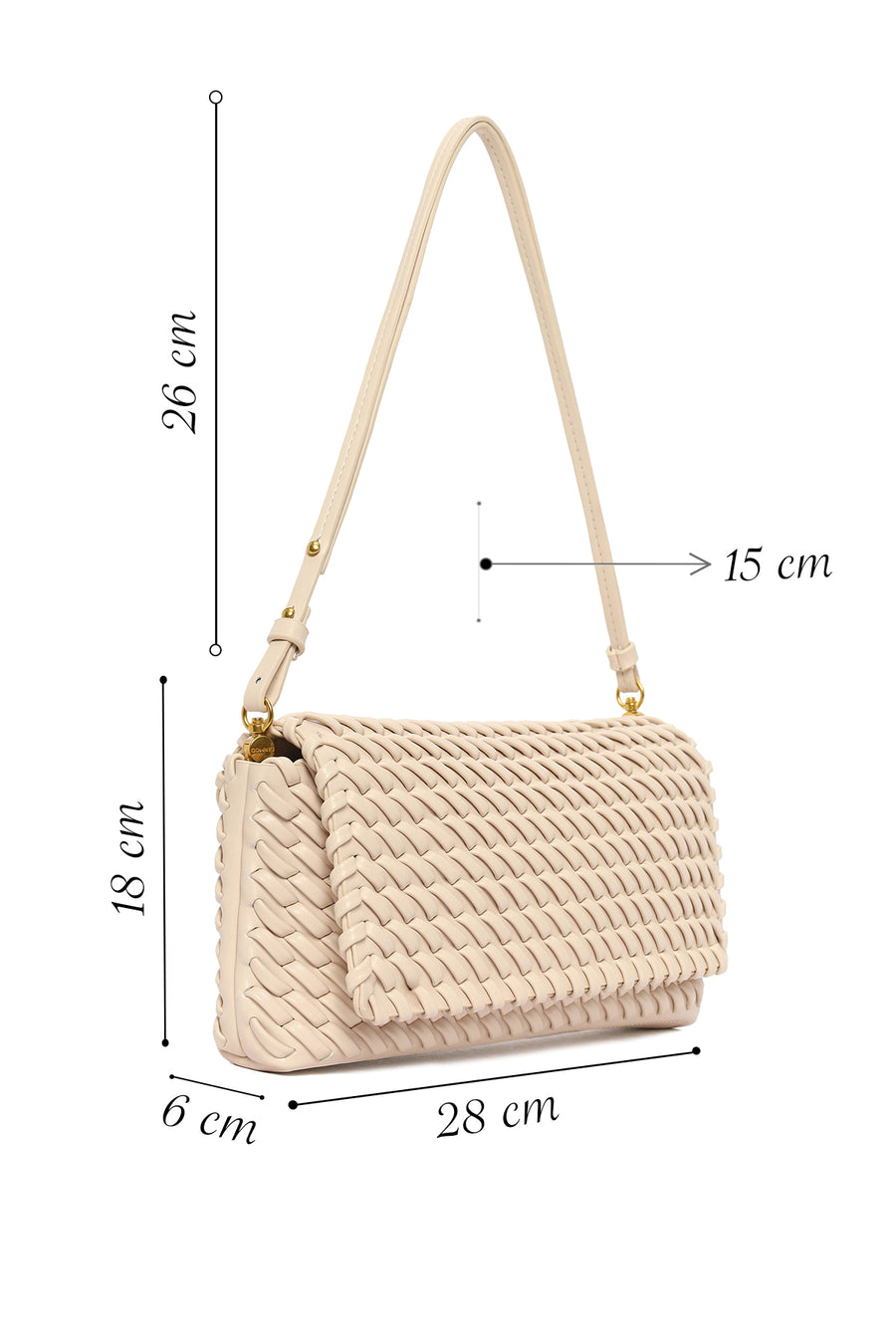 Women's Cream Knitted Shoulder Bag