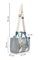 Woman Blue Long-Strap Wicker Shoulder Bag | Derimod