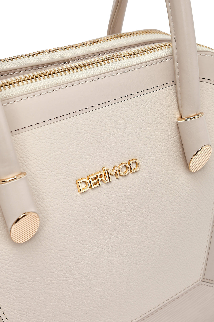 Woman Cream Long-Strap Classic Shoulder Bag