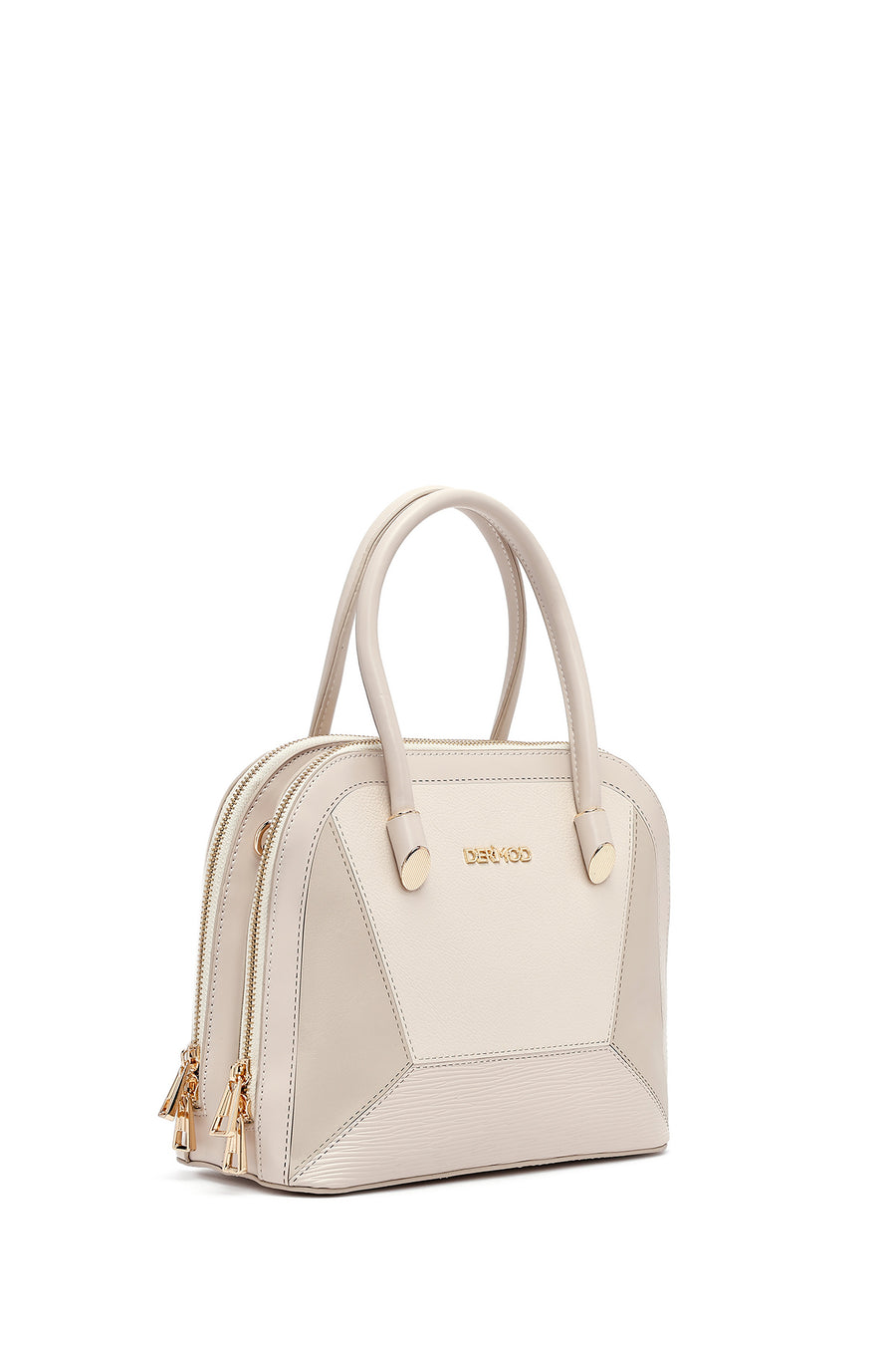 Woman Cream Long-Strap Classic Shoulder Bag