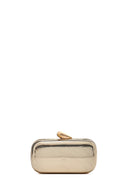 Woman Gold Long-Strap Metallic Mini Clutch Evening Bag | Derimod