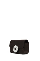 Women's Black Long Chain Strap Embellished Mini Evening Bag | Derimod