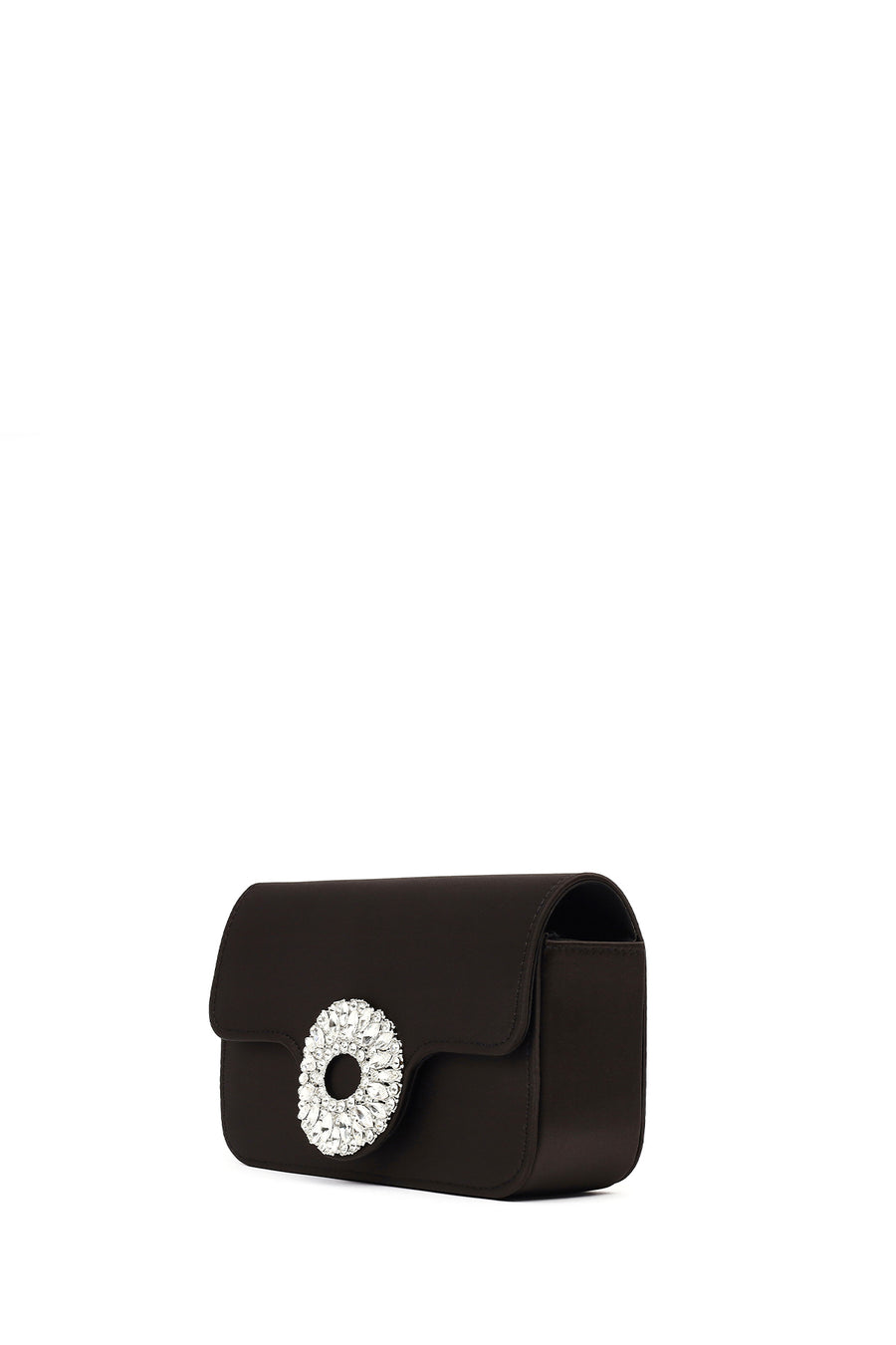 Women's Black Long Chain Strap Embellished Mini Evening Bag