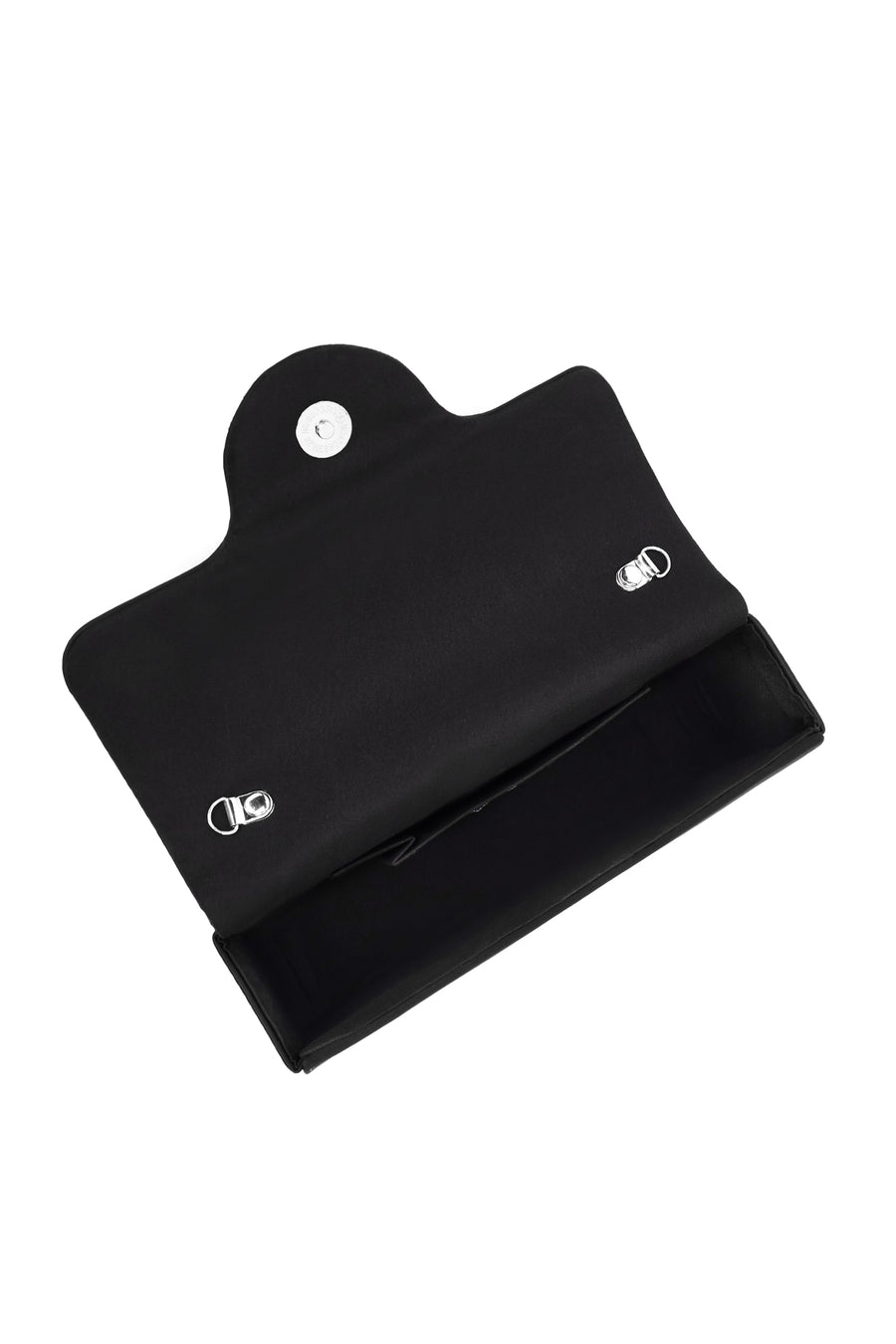 Women's Black Long Chain Strap Embellished Mini Evening Bag