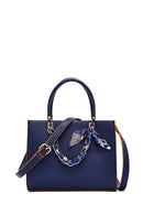 Woman Navy Blue Long-Shoulder-Strap Handbag with Accessories | Derimod