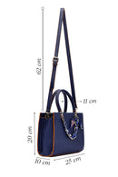 Woman Navy Blue Long-Shoulder-Strap Handbag with Accessories | Derimod