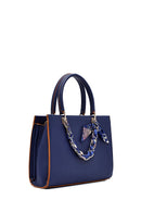 Woman Navy Blue Long-Shoulder-Strap Handbag with Accessories | Derimod