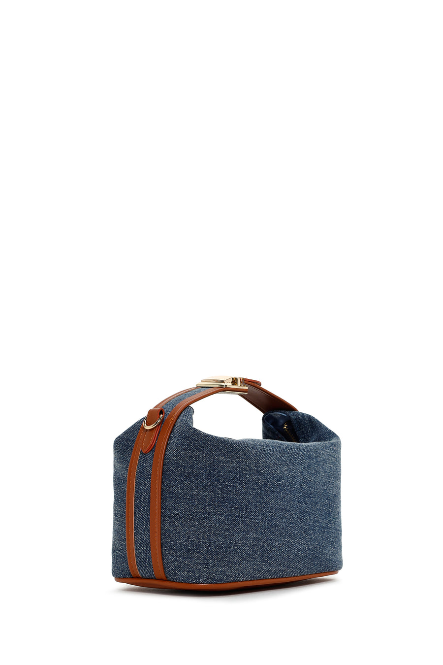 Woman Blue Long Strap Denim Mini Crossbody Bag