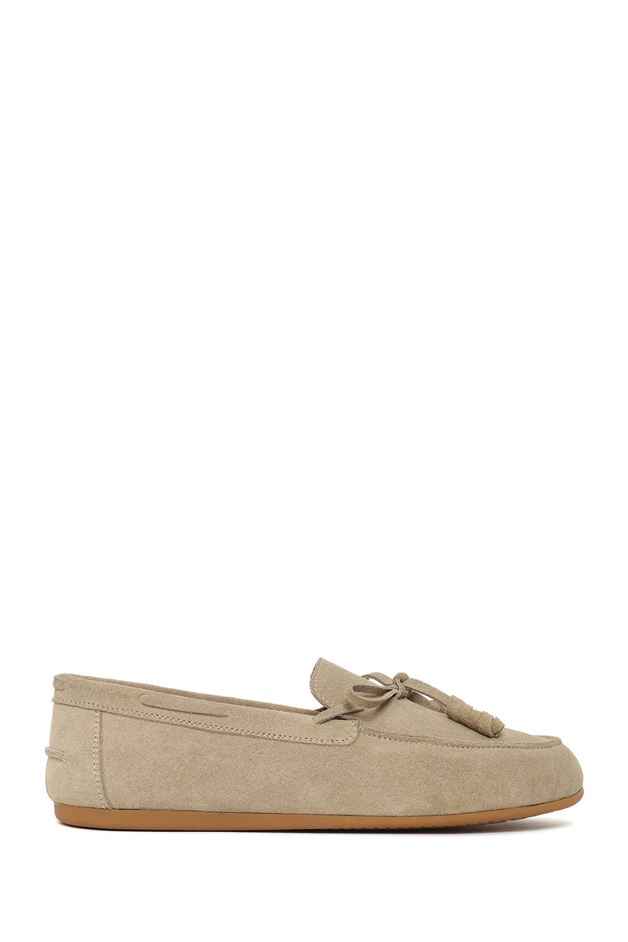Woman Beige Suede Leather Loafer 26PFD142010 | Derimod