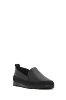 Kadın Siyah Simli Deri Konfor Loafer | Derimod