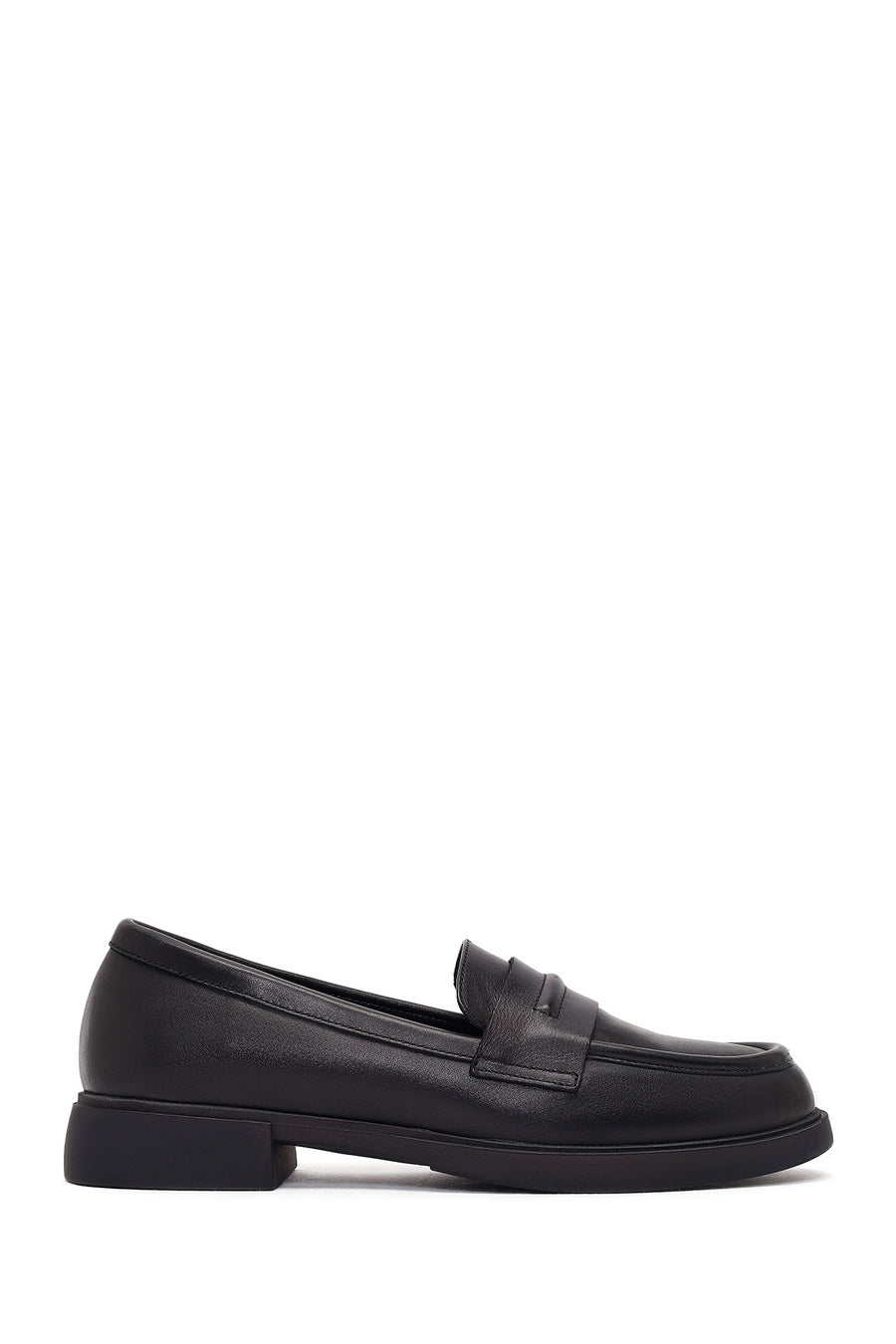 Kadın Siyah Deri Maskülen Loafer 26PFD180418 | Derimod