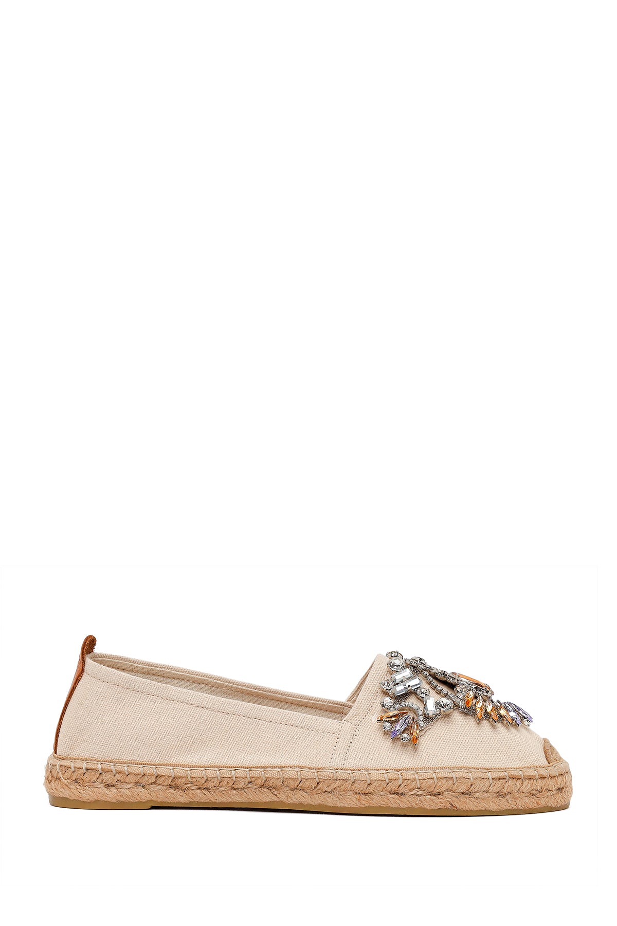 Woman Beige Stone-Embellished Espadrilles 26PFD20526F | Derimod
