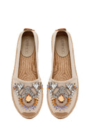 Woman Beige Stone-Embellished Espadrilles | Derimod