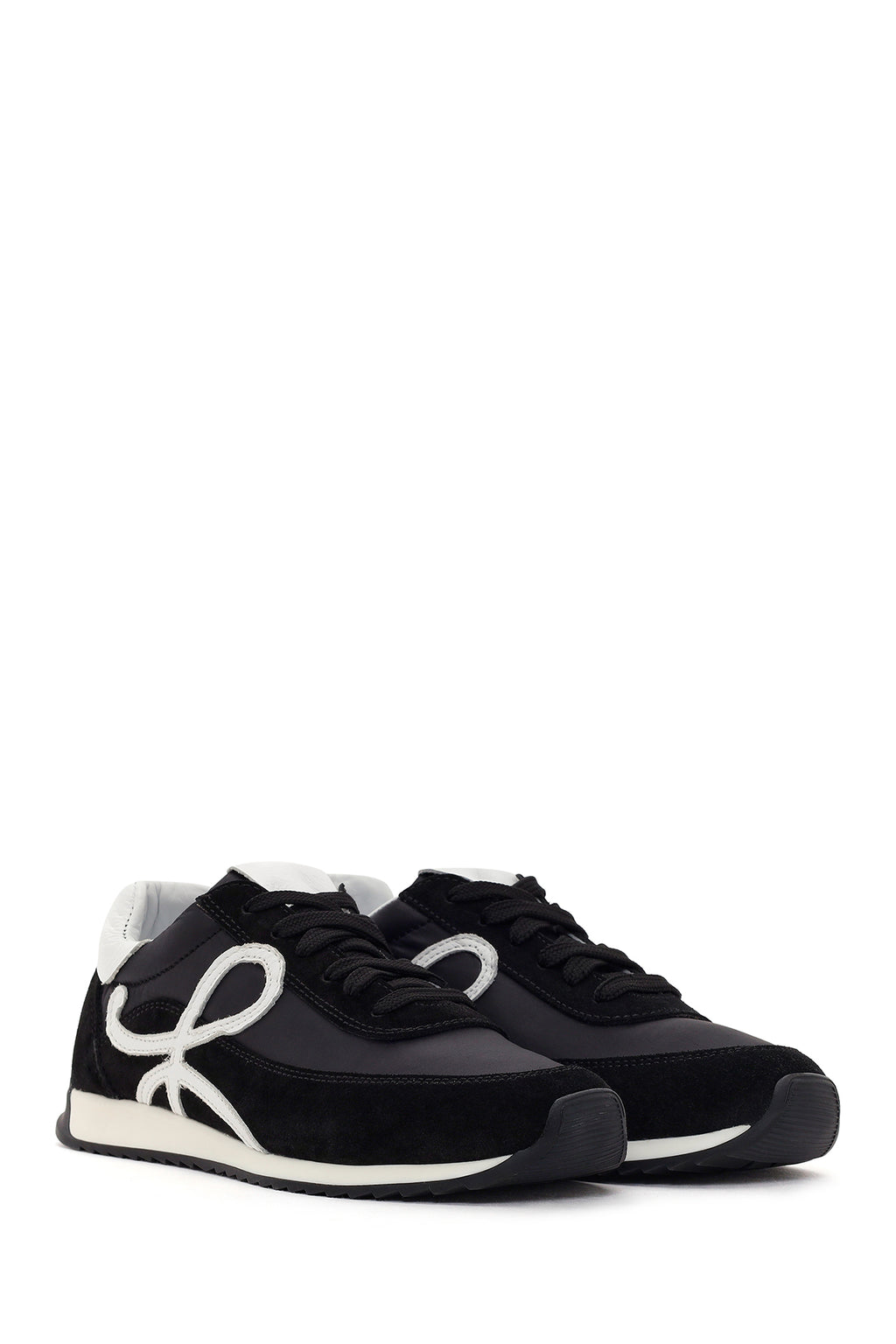 Kadın Siyah Bağcıklı Deri Sneaker