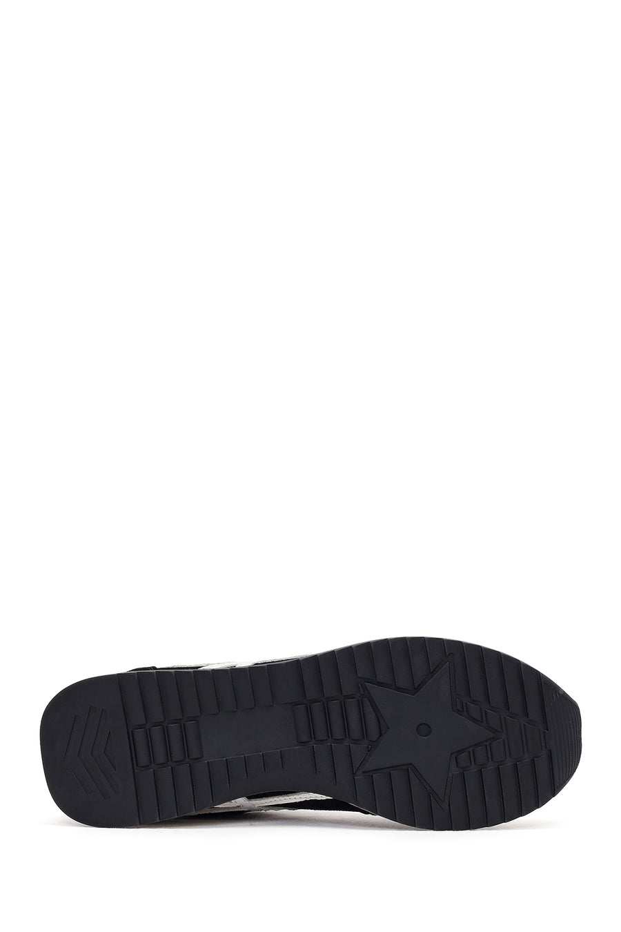 Women's Black Lace-Up Leather Sneaker