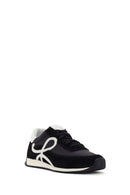 Kadın Siyah Bağcıklı Deri Sneaker | Derimod