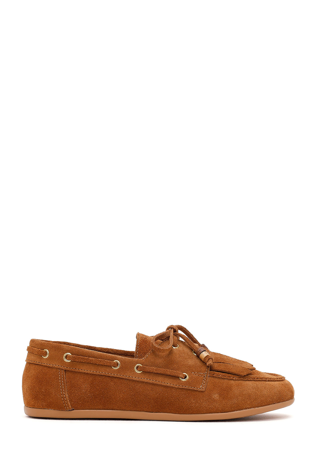 Kadın Taba Püsküllü Süet Deri Loafer