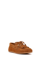 Women's Tan Tassel Suede Leather Loafer | Derimod