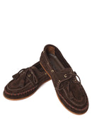 Women's Brown Tassel Suede Leather Loafer | Derimod