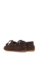Women's Brown Tassel Suede Leather Loafer | Derimod
