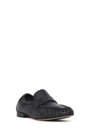 Women's Black Leather Masculine Loafer | Derimod