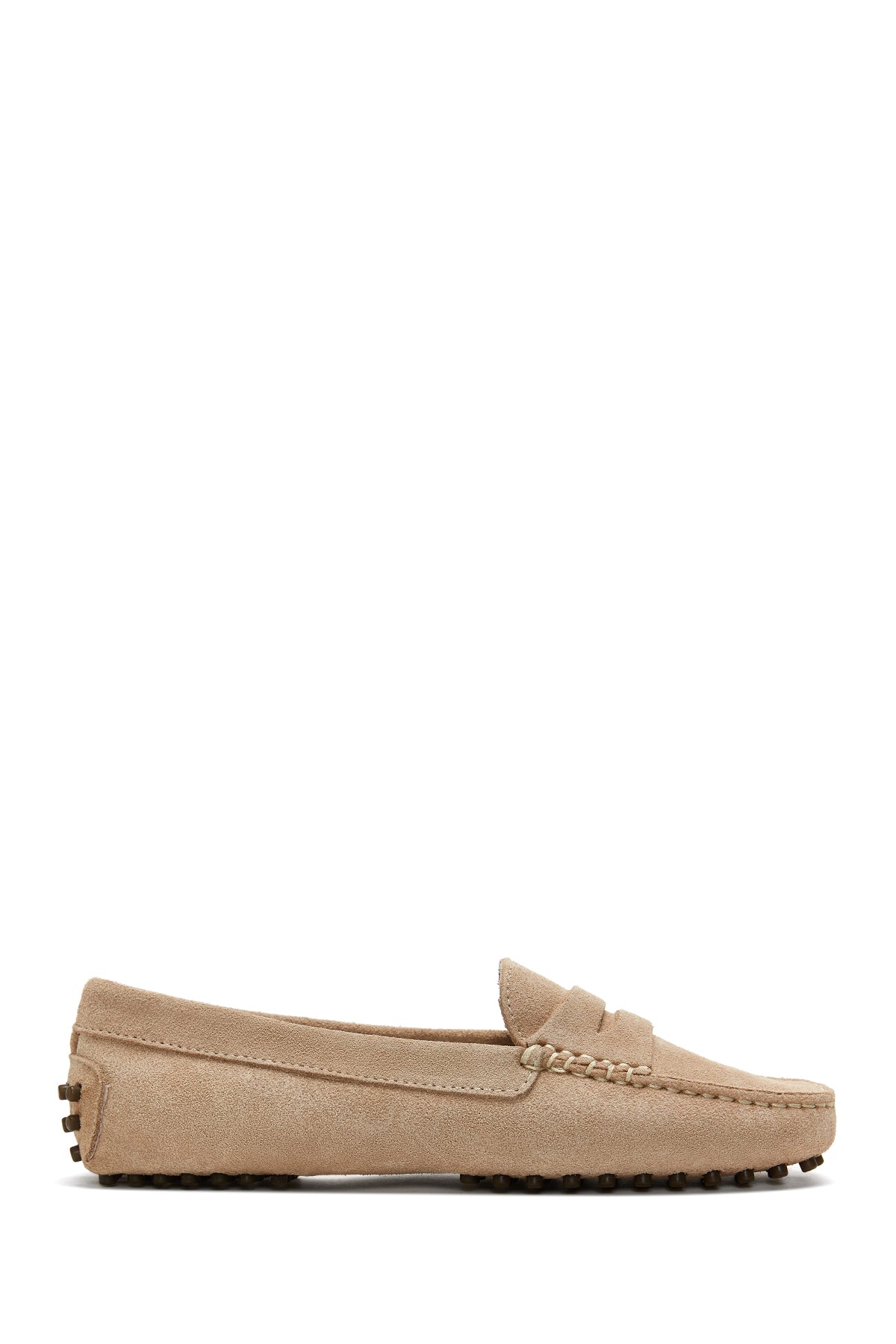 Kadın Bej Süet Deri Loafer 26PFD290210 | Derimod