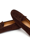 Women's Brown Suede Leather Loafer | Derimod