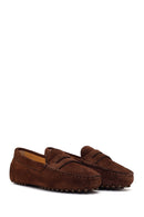 Women's Brown Suede Leather Loafer | Derimod