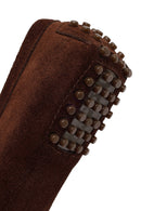 Women's Brown Suede Leather Loafer | Derimod