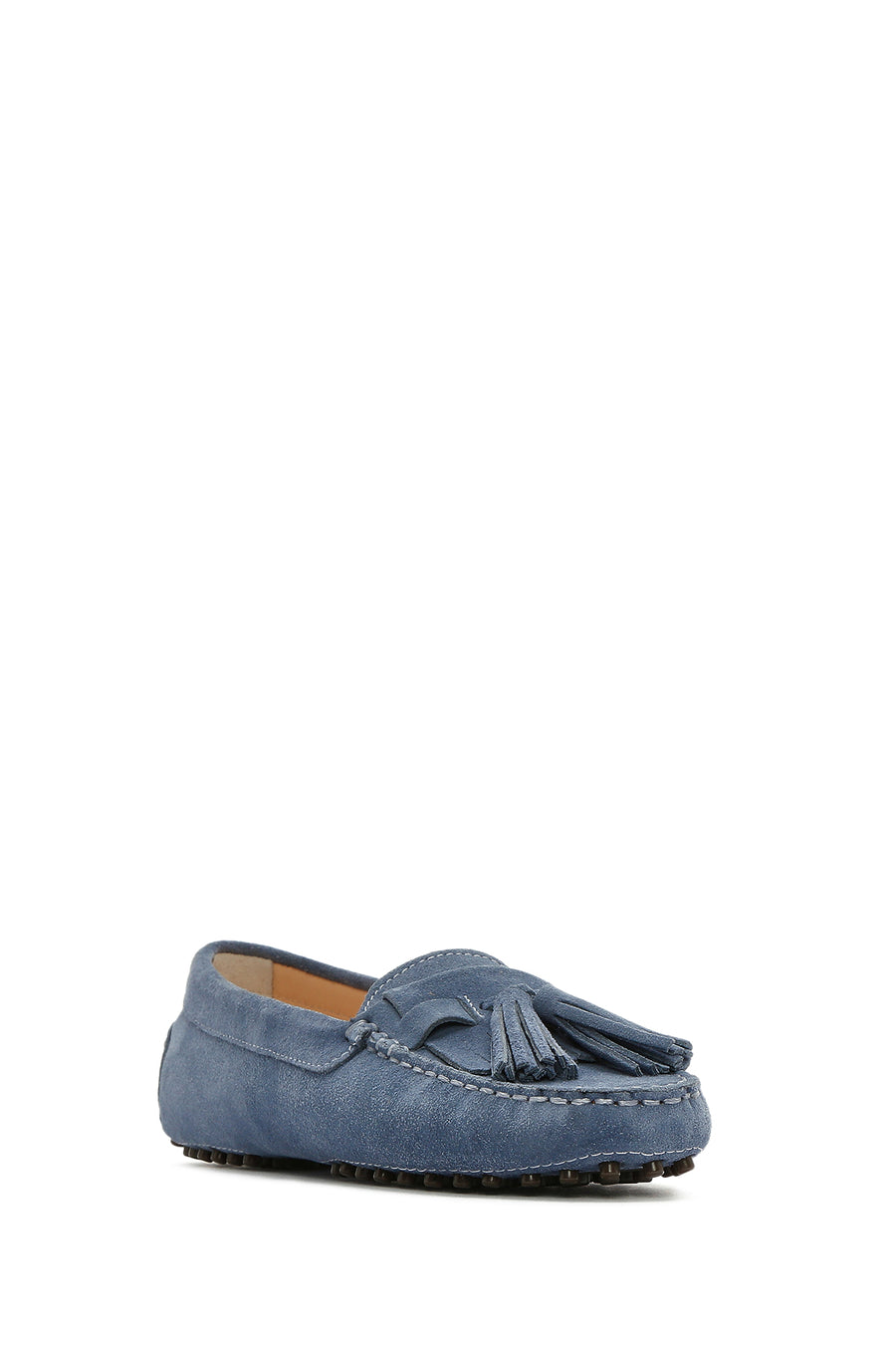 Women's Blue Tassel Suede Leather Loafer