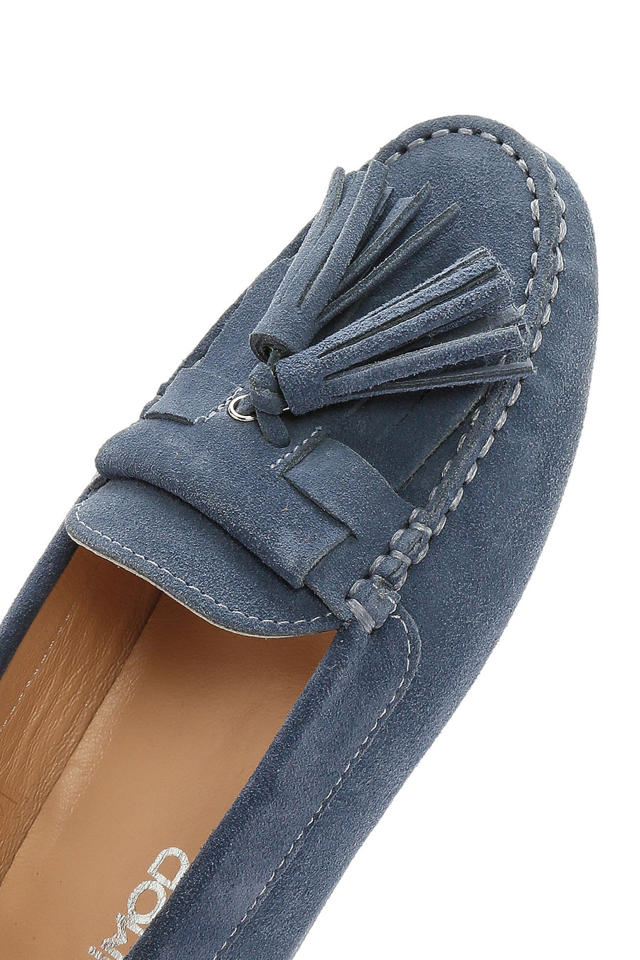 Women's Blue Tassel Suede Leather Loafer