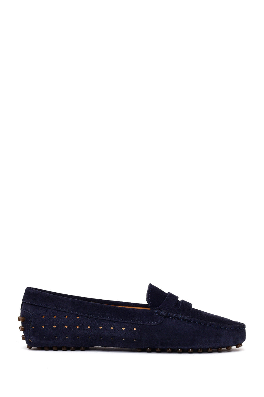 Kadın Lacivert Süet Deri Loafer 26PFD290610 | Derimod