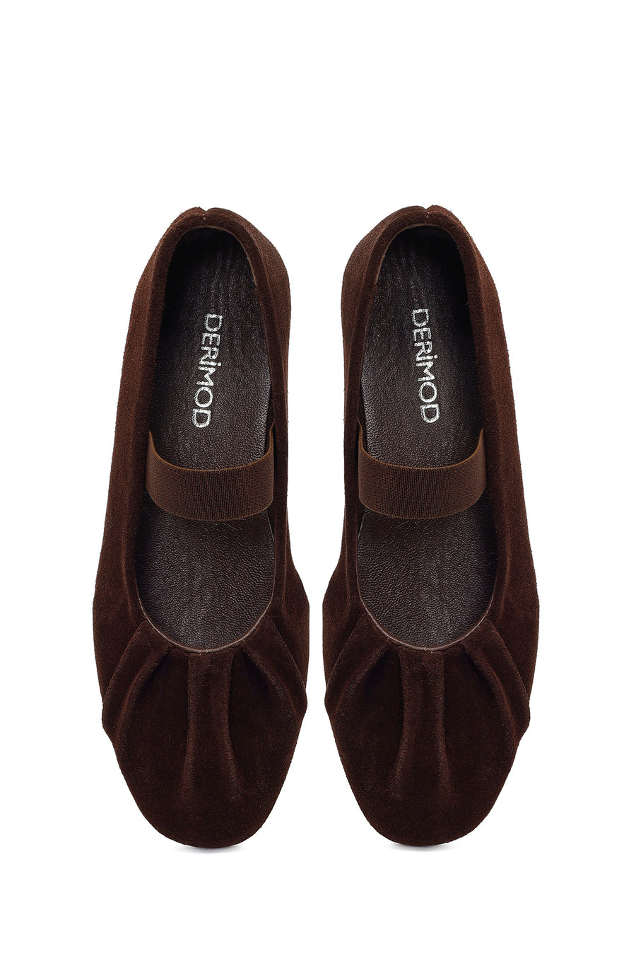 Women's Brown Suede Leather Ballet Flats