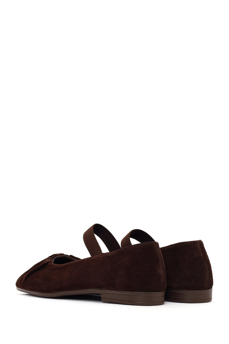 Women's Brown Suede Leather Ballet Flats