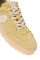 Kadın Sarı Bağcıklı Süet Deri Sneaker | Derimod