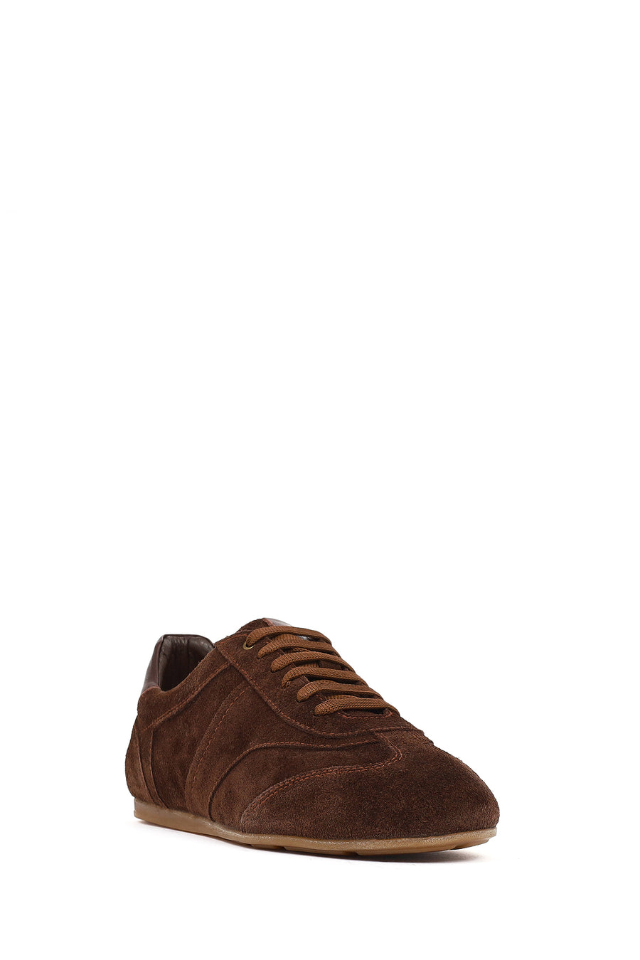 Kadın Taba Bağcıklı Süet Deri Sneaker