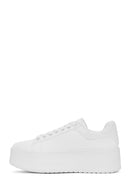 Women's White Lace-Up Thick Soled Sneaker | Derimod